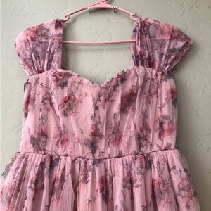 Floral Pink Tulle Dress